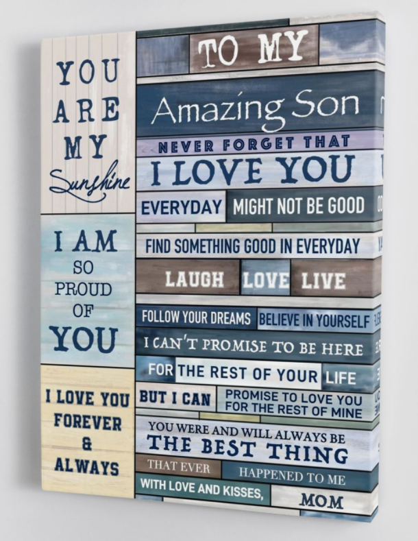 To My Son - From Mom - Framed Canvas Gift Ms033