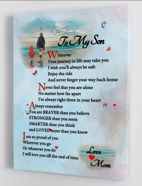 To My Son - From Mom - Framed Canvas Gift Ms034