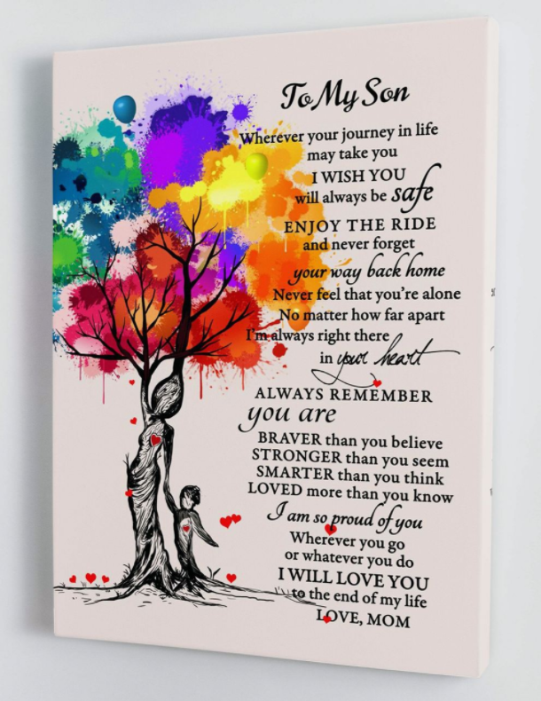 To My Son - From Mom - Framed Canvas Gift Ms040