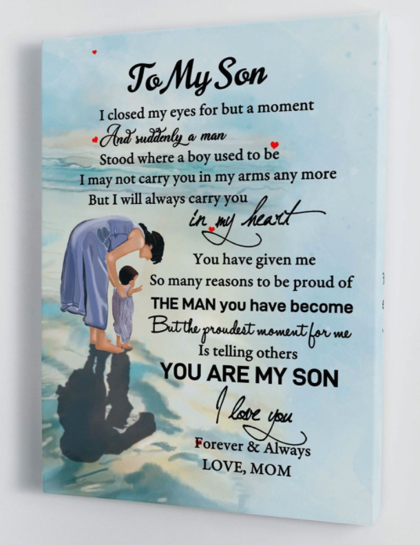 To My Son - From Mom - Framed Canvas Gift Ms044