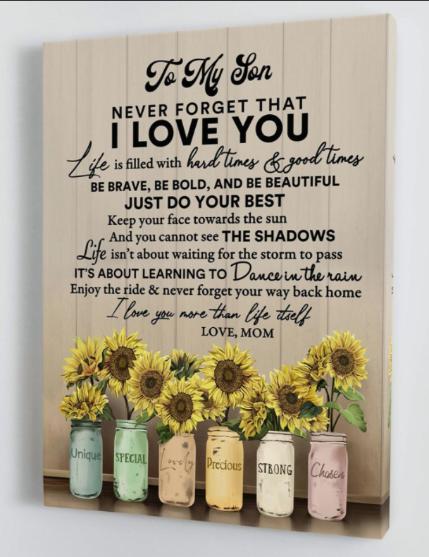 To My Son - From Mom - Framed Canvas Gift Ms045