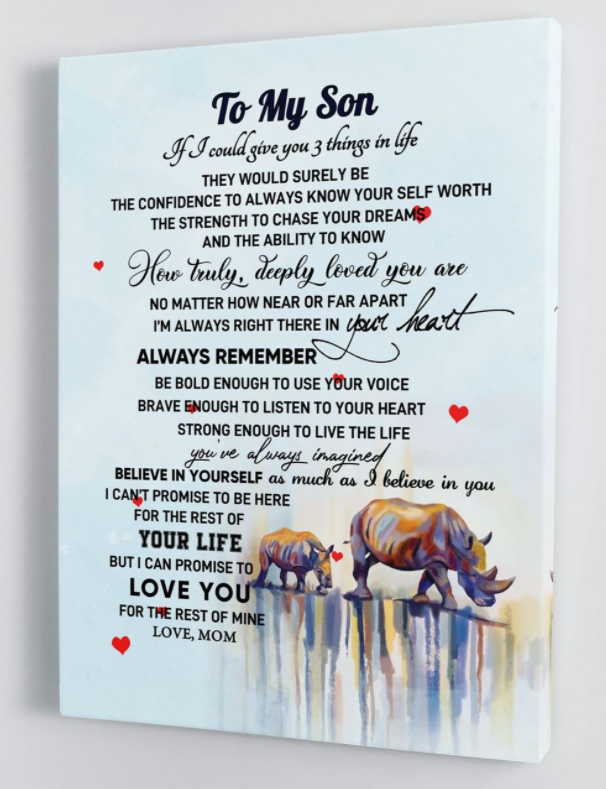 To My Son - From Mom - Framed Canvas Gift Ms047