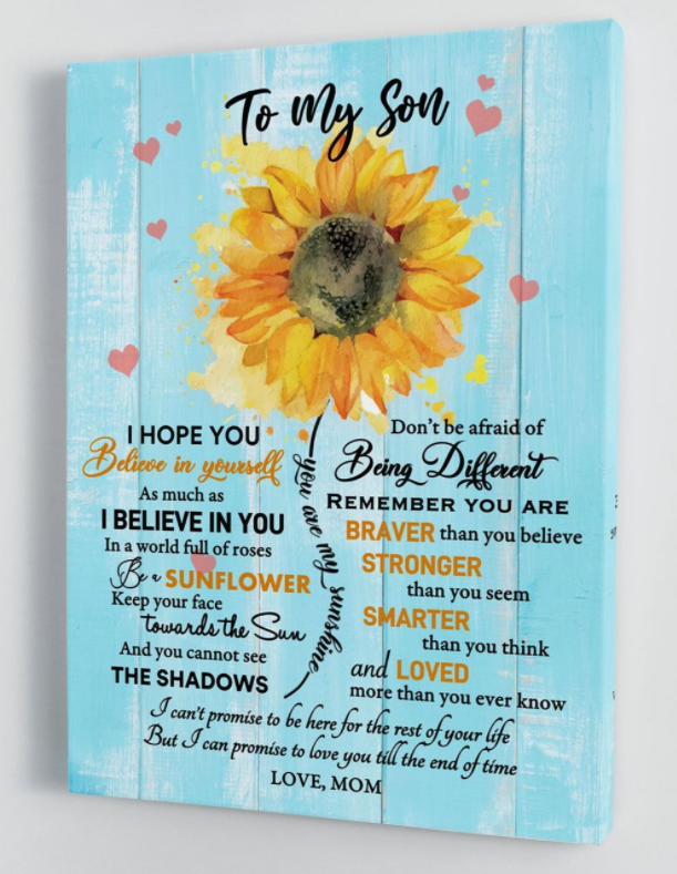 To My Son - From Mom - Framed Canvas Gift Ms051