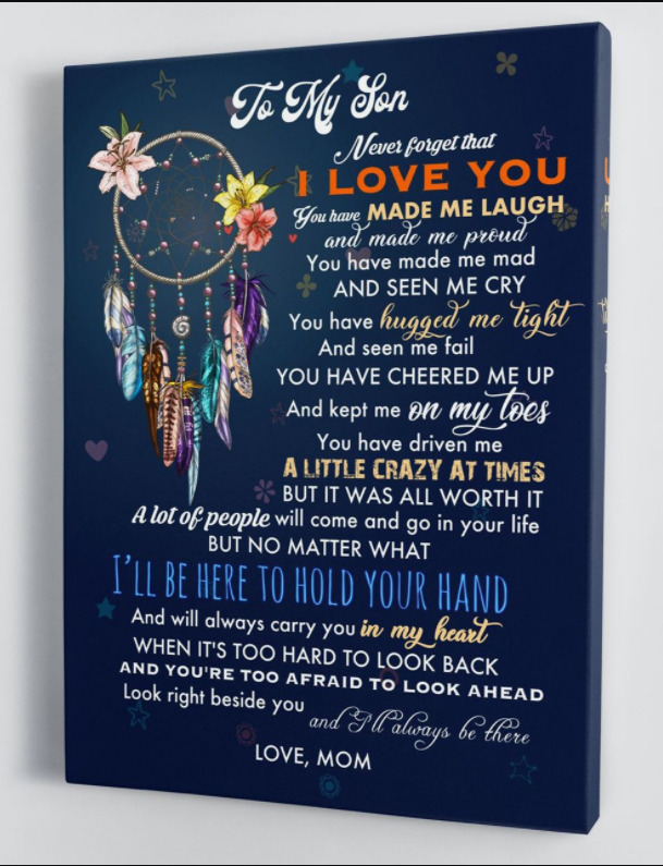 To My Son - From Mom - Hard Time Framed Canvas Gift Ms056