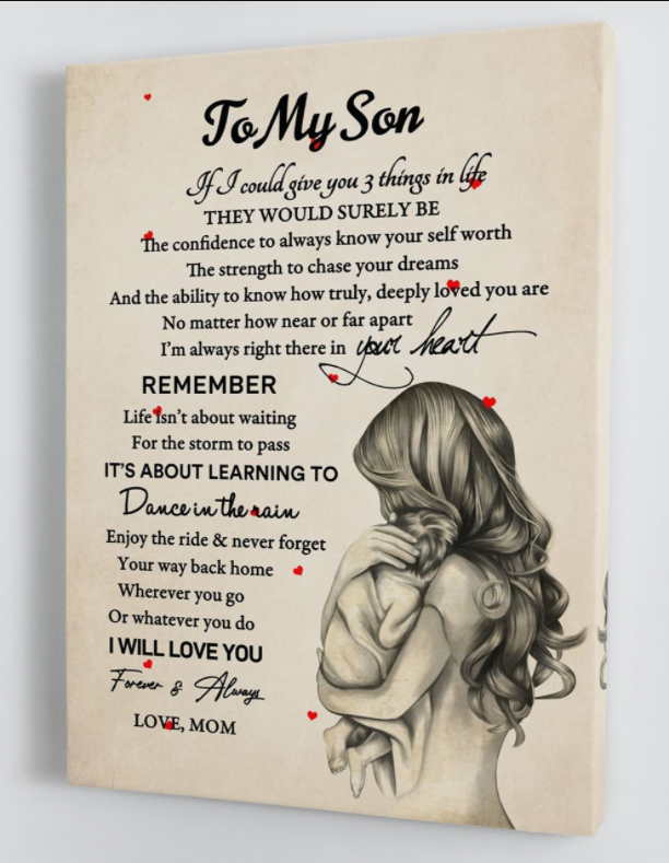 To My Son - From Mom - Hard Time Framed Canvas Gift Ms060