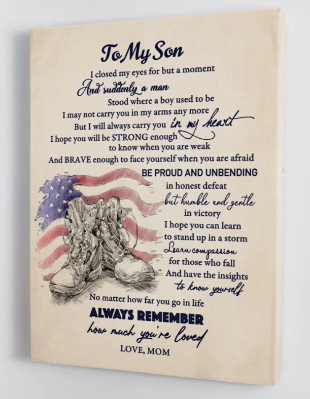 To My Son - From Mom - Military Framed Canvas Gift Ms023