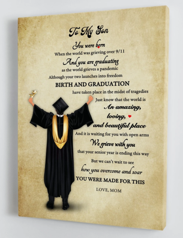 To My Son Senior 2020 - From Mom - Graduation Framed Canvas Gift Ms007