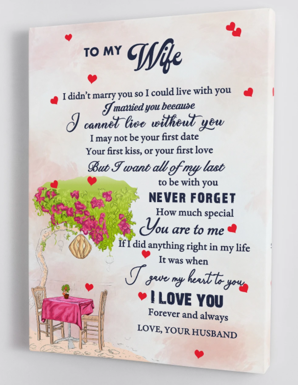 To My Wife - From Husband - Framed Canvas Gift Hw005