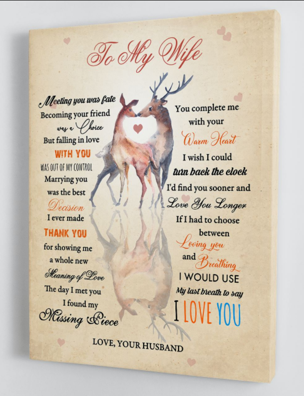 To My Wife - From Husband - Framed Canvas Gift Hw009