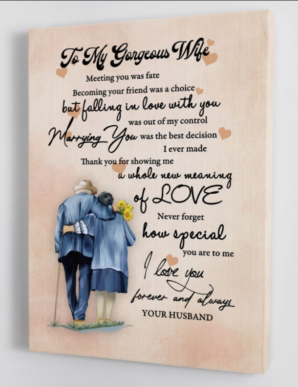 To My Wife - Love From Husband - Framed Canvas Gift Hw002