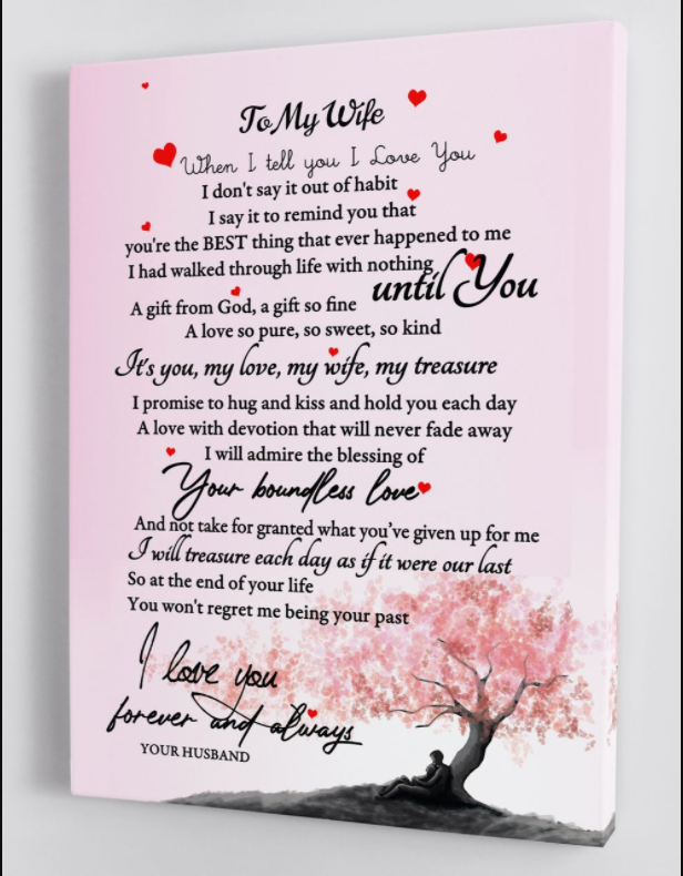 To My Wife - Love From Your Husband - Framed Canvas Gift