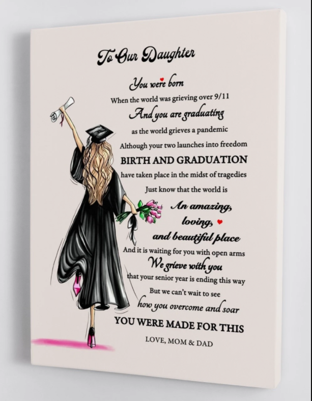 To Our Daughter Senior 2020 - From Mom Dad - Graduation Framed Canvas Gift Md016