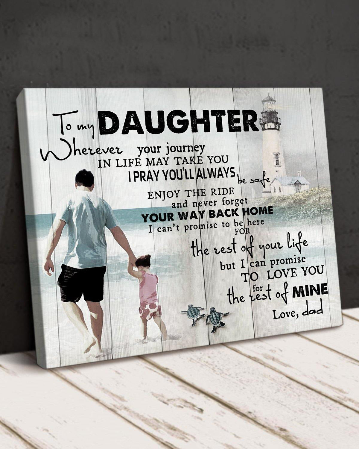 Top 1 Gifts For Daughter From Dad Wall Art Canvas - Wherever Your Journey In Life May Take You