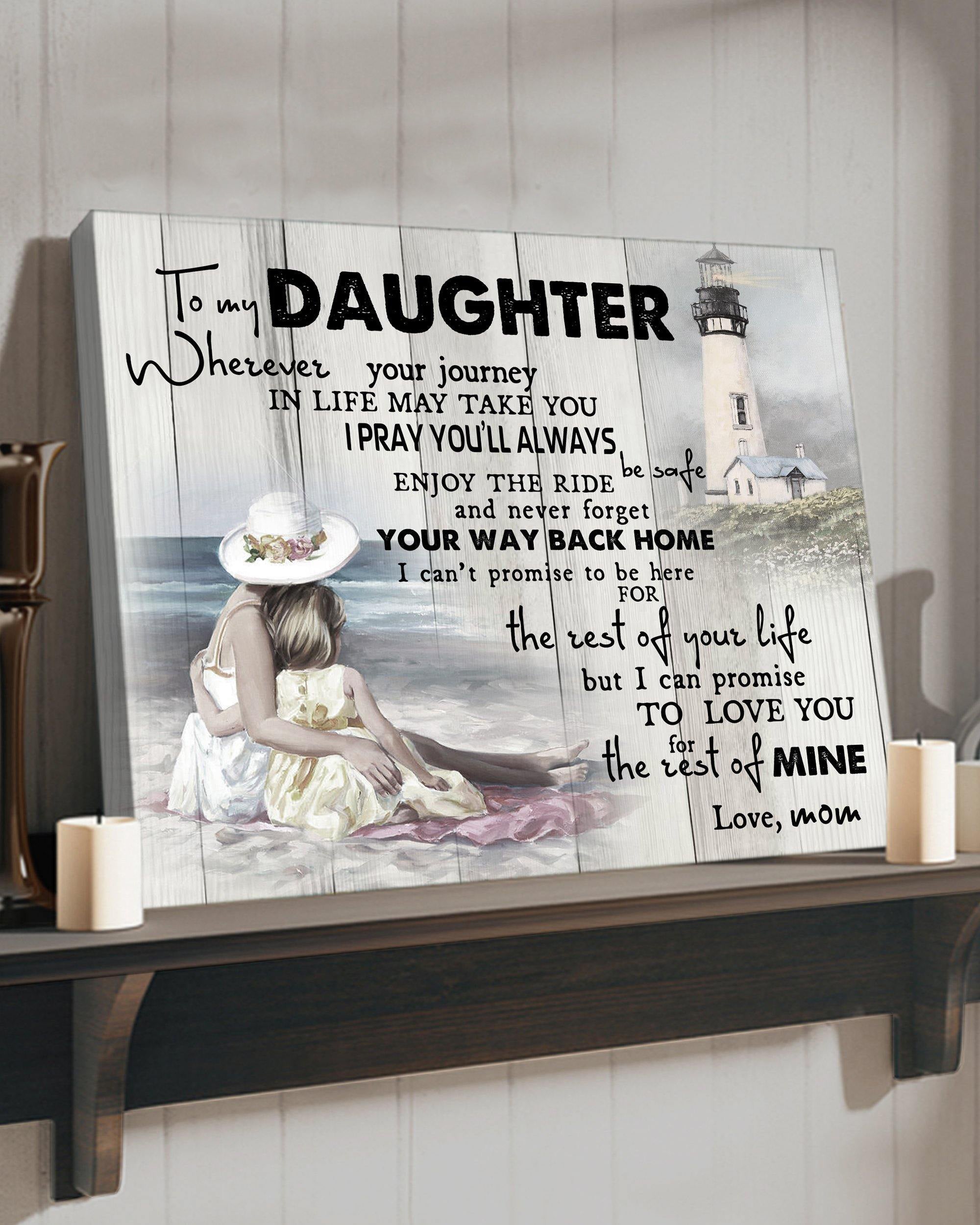 Top 1 Gifts For Daughter From Mom Wall Art Canvas - Wherever Your Journey In Life May Take You