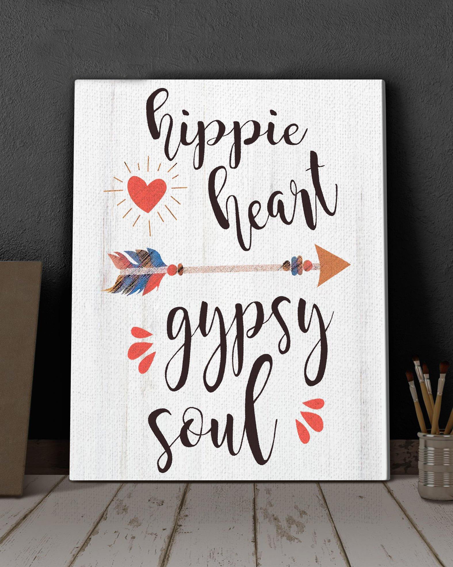 Top 1 Hippie Wall Art Canvas - Hippie Heart Gupsy Soul