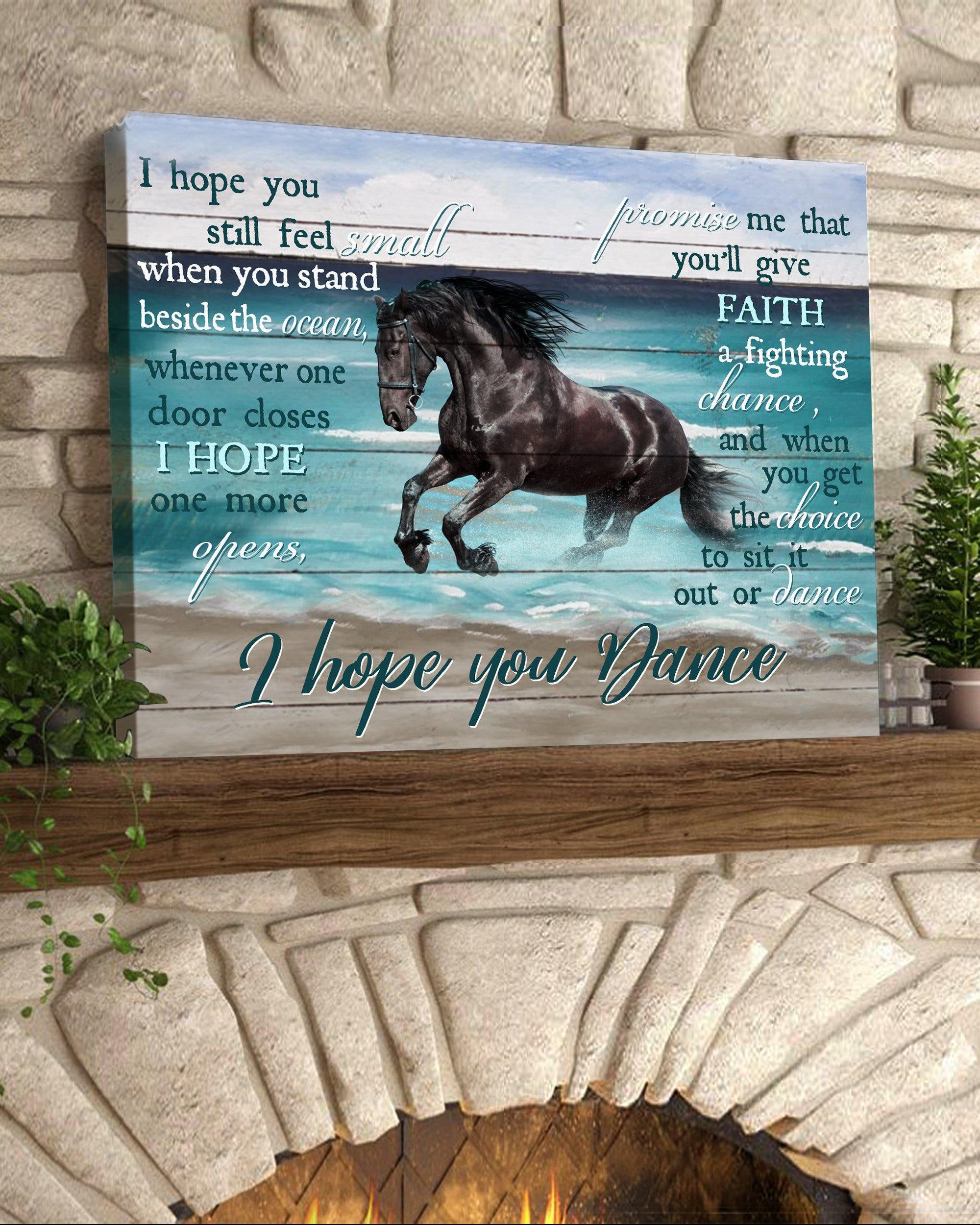 Top 1 Horse Canvas Decor - I Hope You Dance Black Horse Version Wall Art Canvas