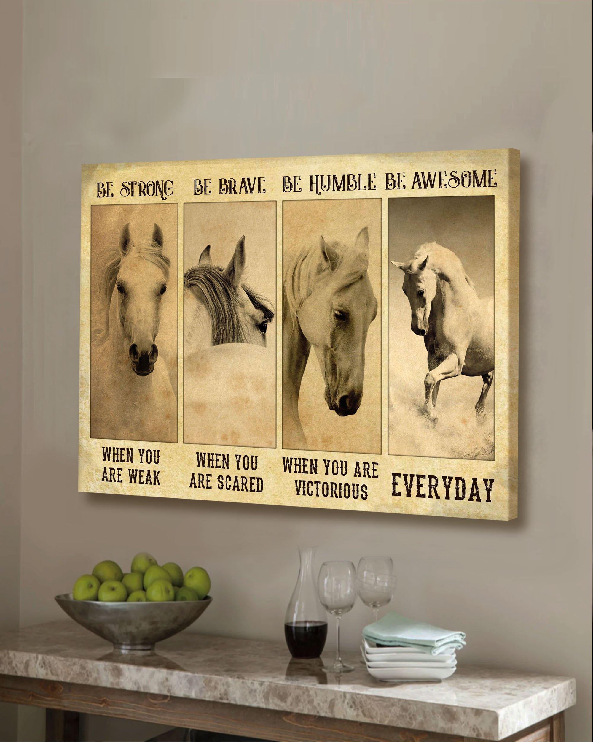 Top 1 Vintage Horses Wall Art Canvas - Be Awesome Everyday