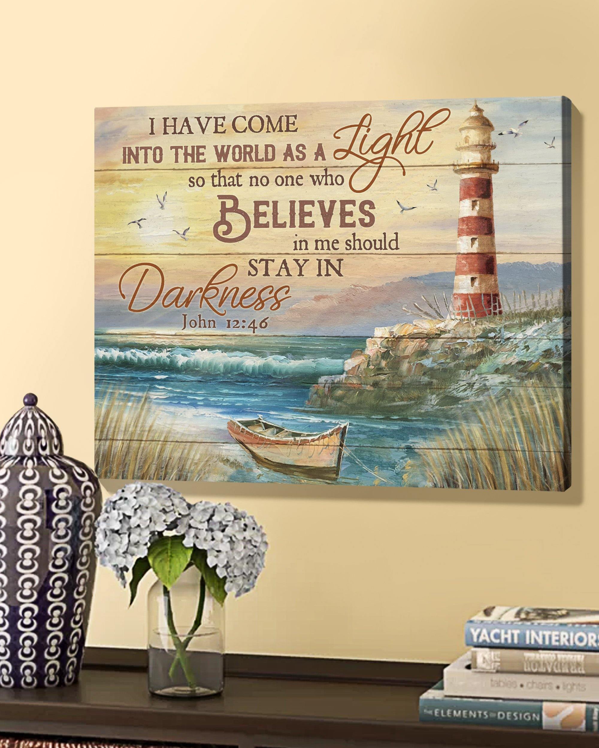 Top 10 Beach House Wall Art Canvas - Lighthouse I Have Come Into The World As A Light