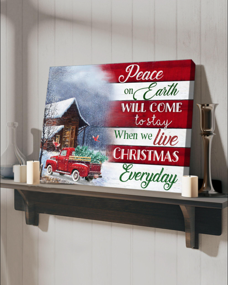 Top 10 Christmas Gift Wall Art Canvas - Farm Peace On Earth Will Come So Stay