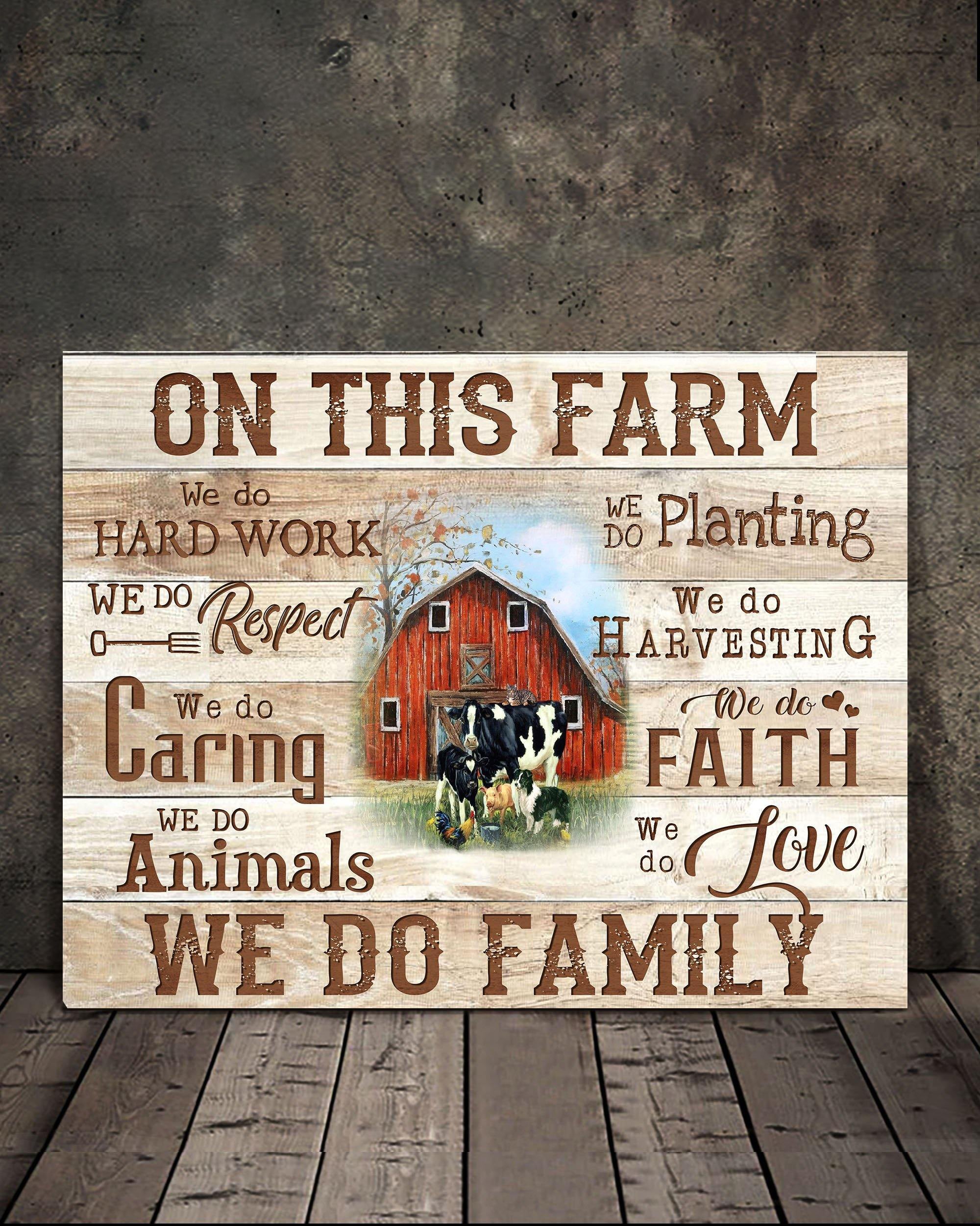 Top 10 Farm Canvas Decor - On This Farm We Do Wall Art Canvas