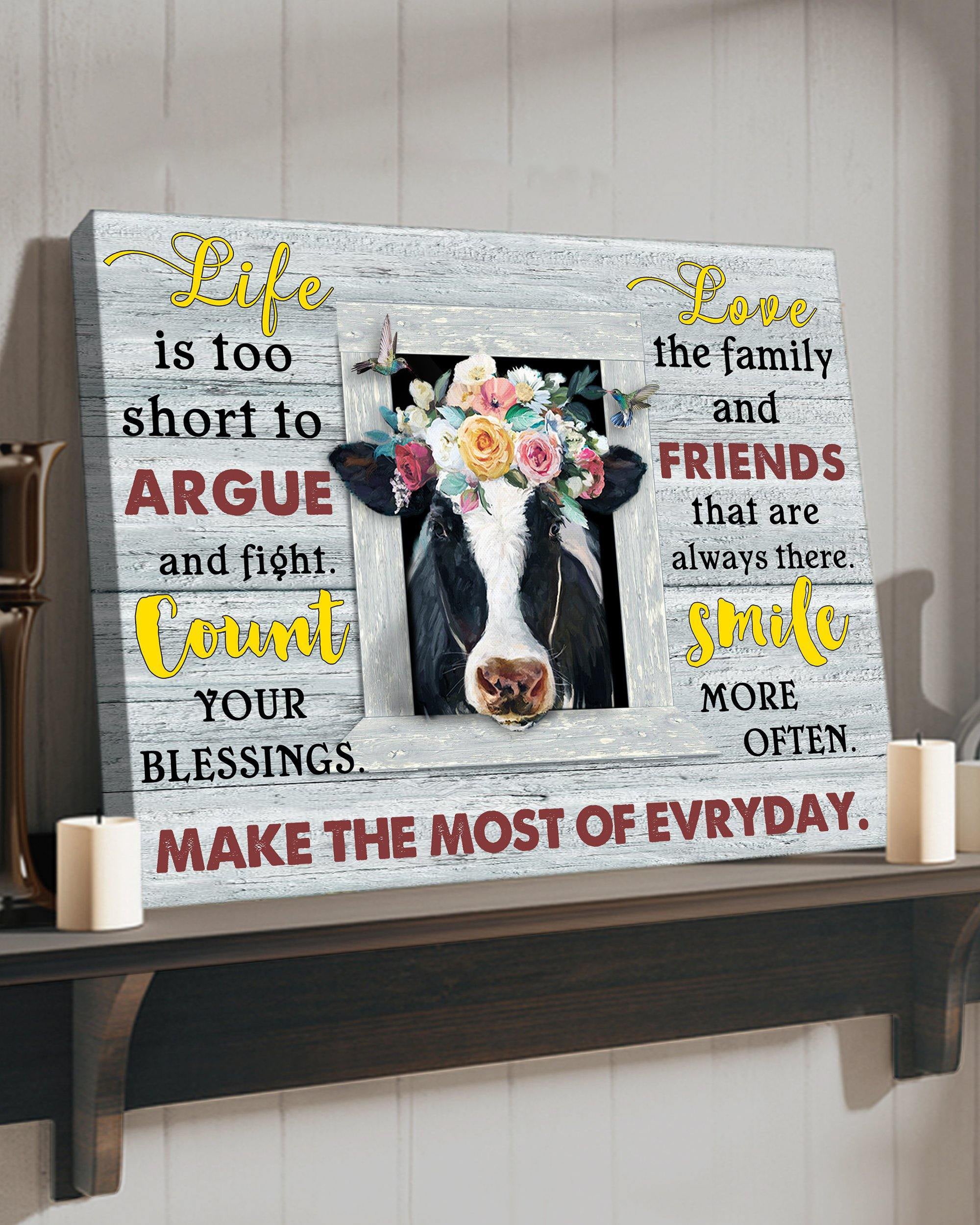 Top 10 Farmhouse Wall Art Canvas - Life Is Too Short To Argue And Fight