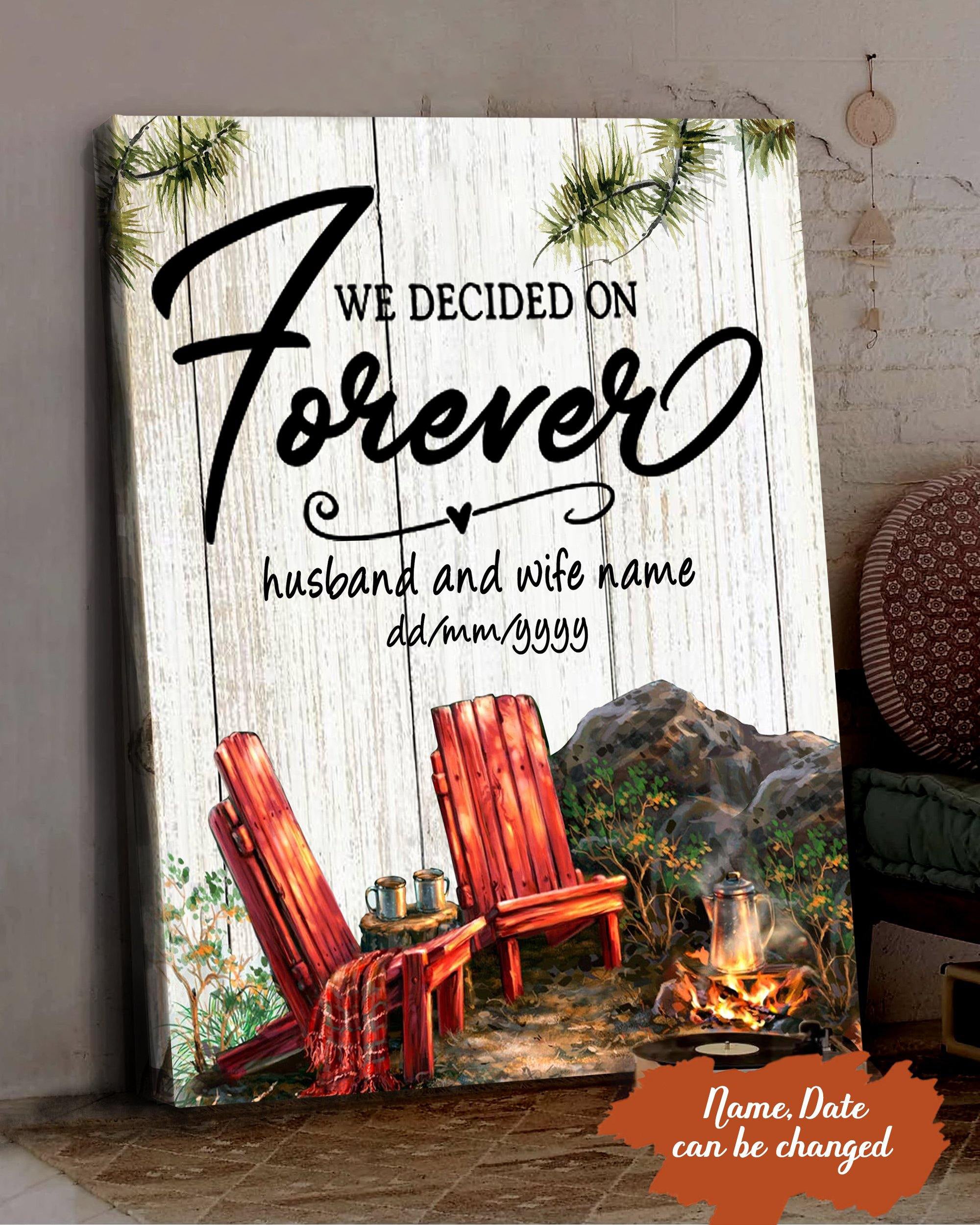 Top 10 Hippie Canvas Custom Name We Decided On Forever Empty Chair Wall Art Canvas