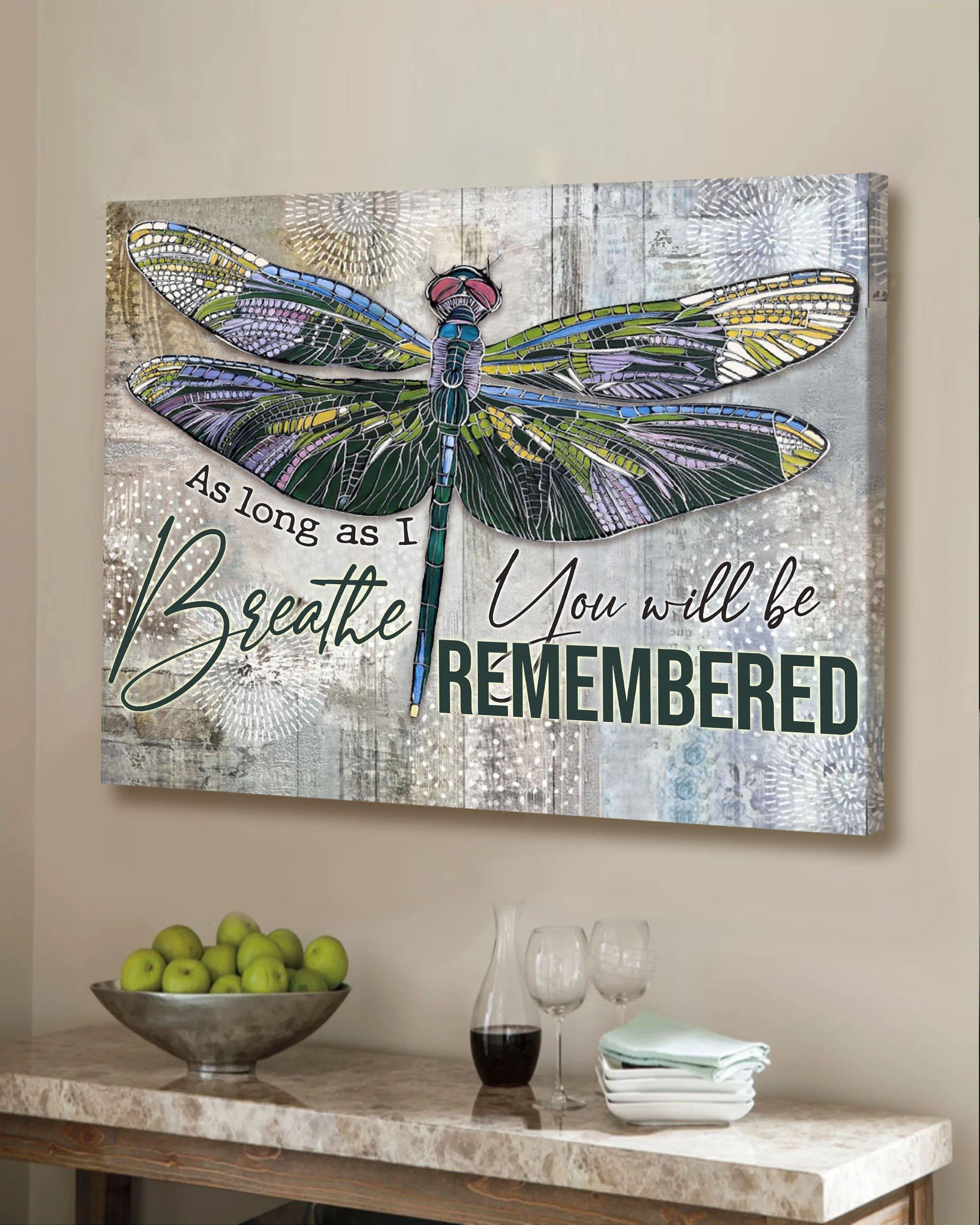 Top 10 Hippie Wall Art Canvas - Dragonfly As Long As I Breath