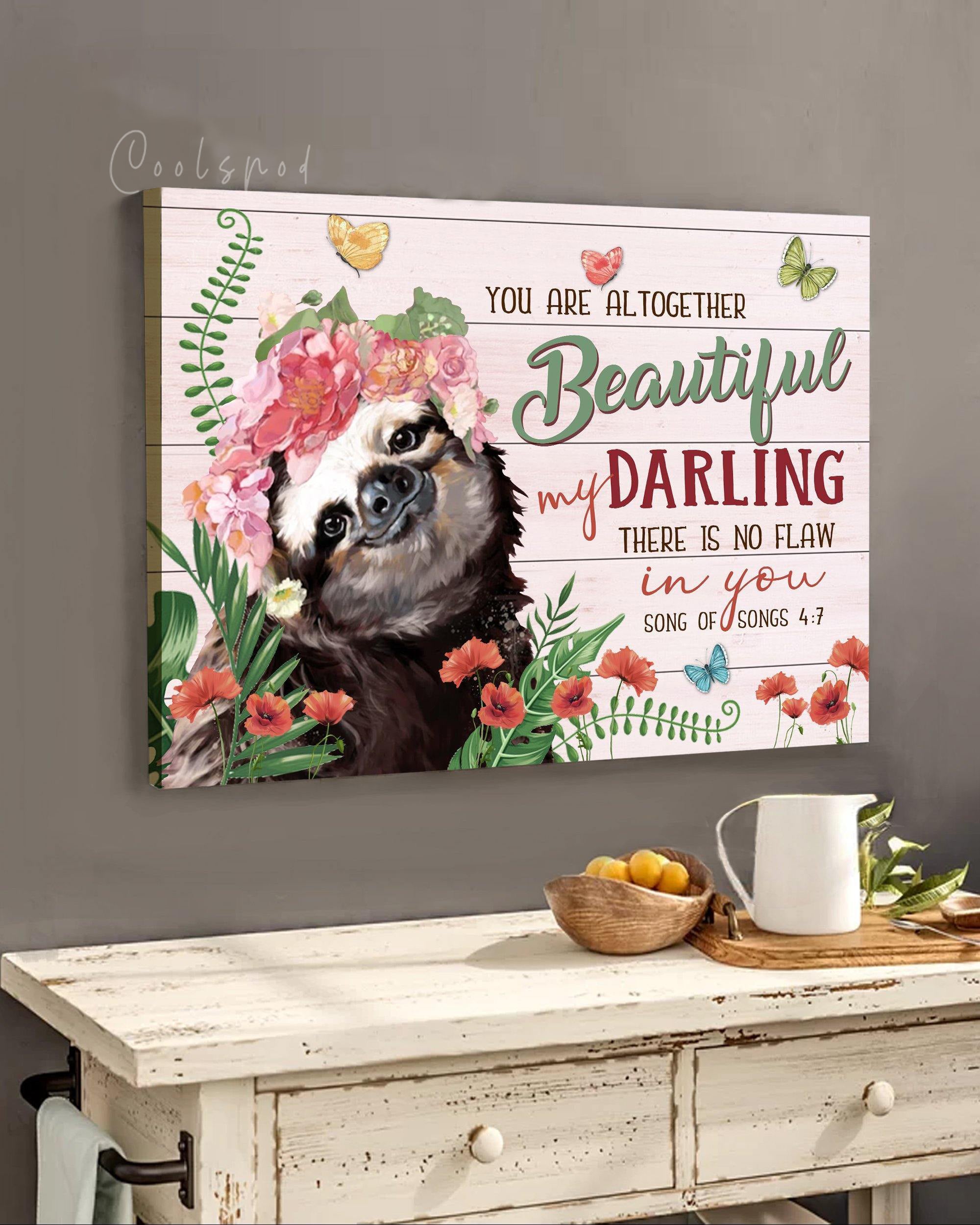 Top 10 Hippie Wall Art Canvas - Sloth You Are Altogether Beautiful