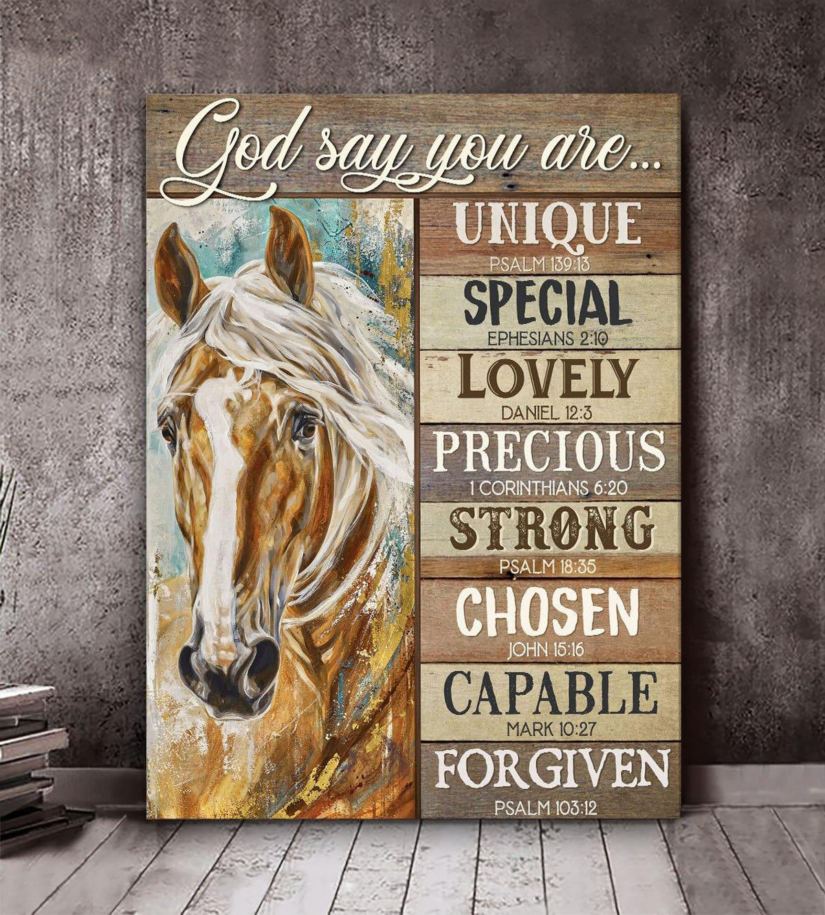 Top 10 Horse Motivation Wall Art Canvas - God Say You Are Unique