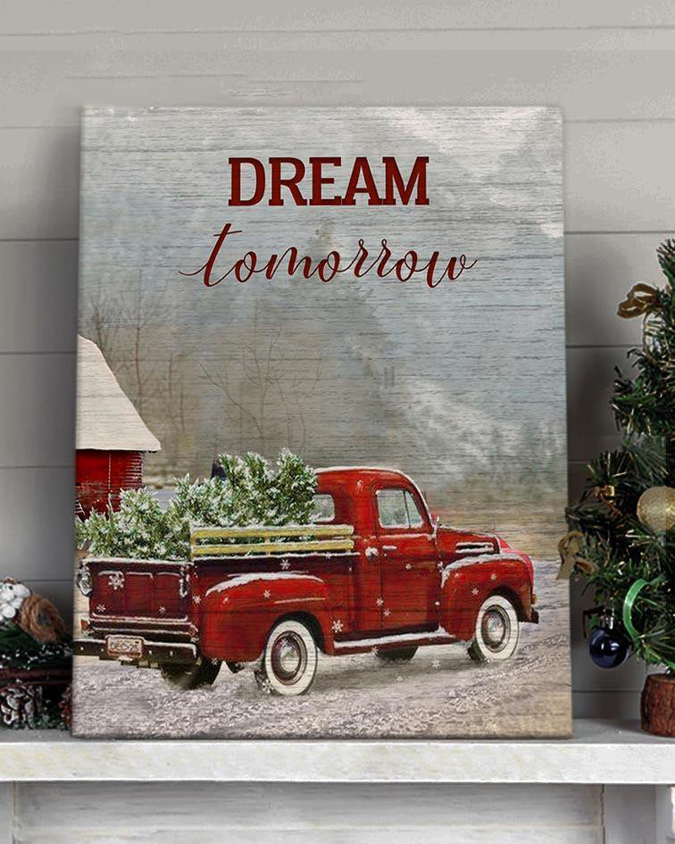 Top 3 Farmhouse Christmas Wall Art Canvas Decor - Dream Tomorrow Panel 3 Version 2