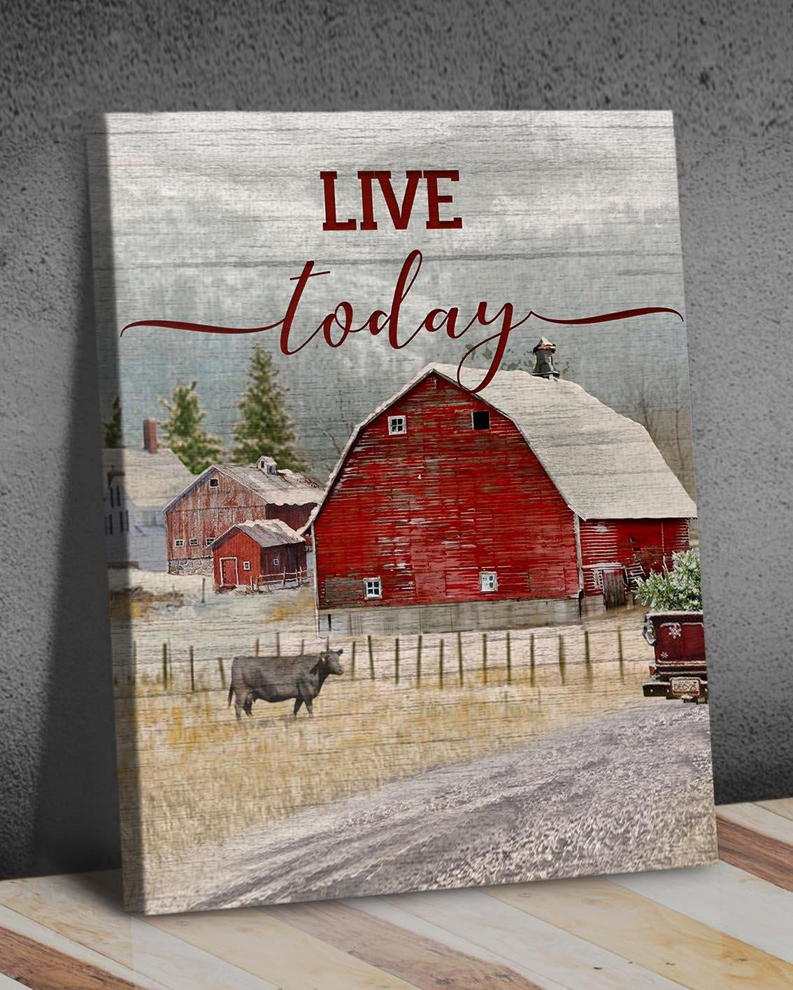 Top 3 Farmhouse Christmas Wall Art Canvas Decor - Live Today Panel 2 Version 2