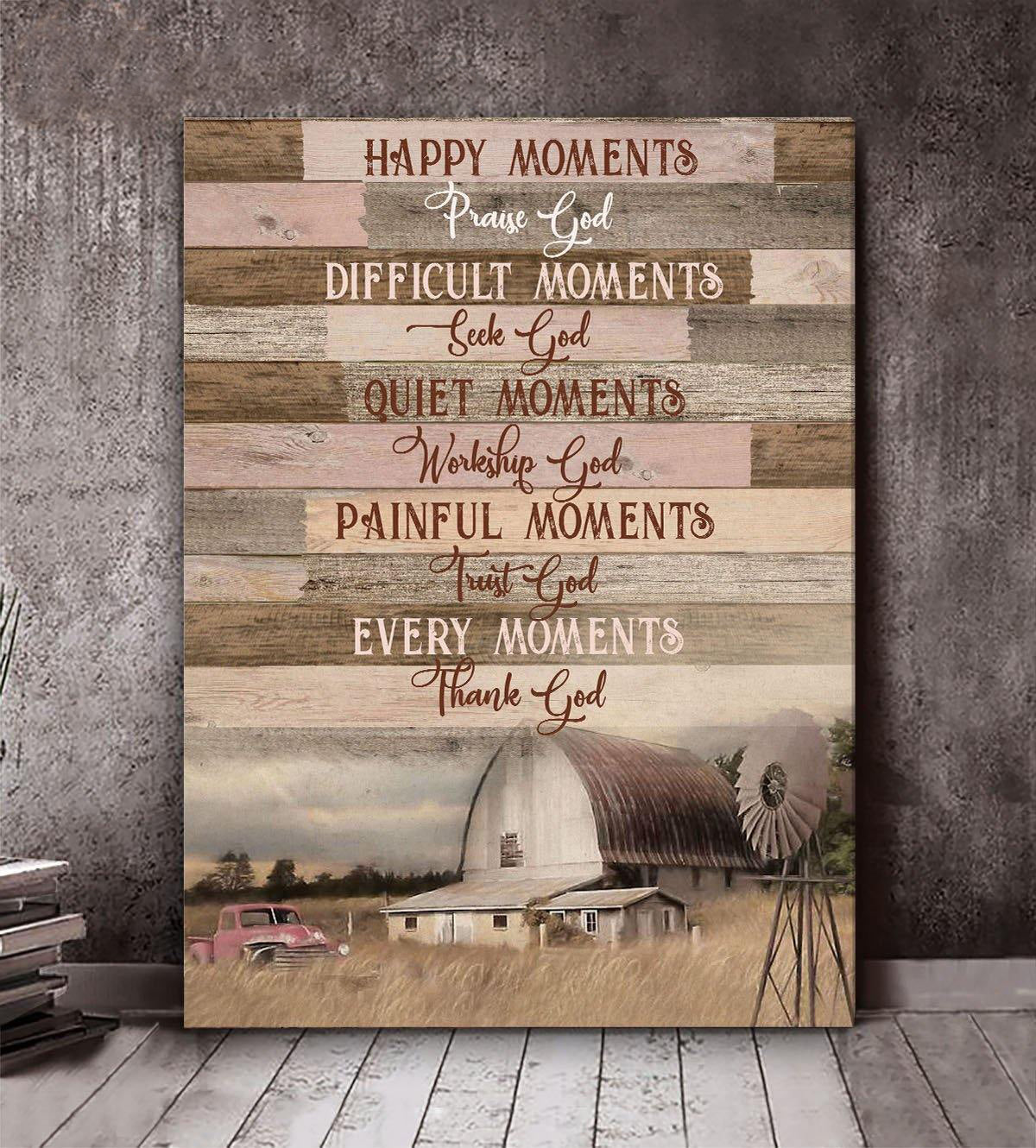 Top 3 Farming Canvas Decor - Thank God Wall Art Canvas Barn