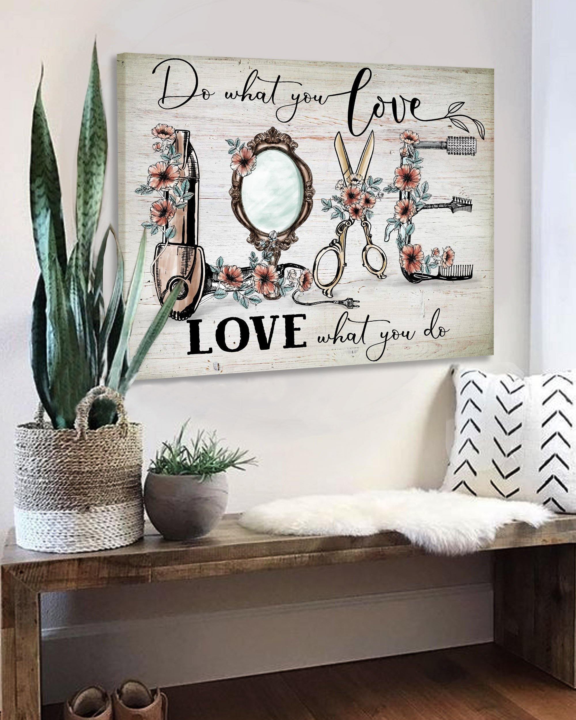 Top 3 Hair Salon Decor - Love What You Do Wall Art Canvas