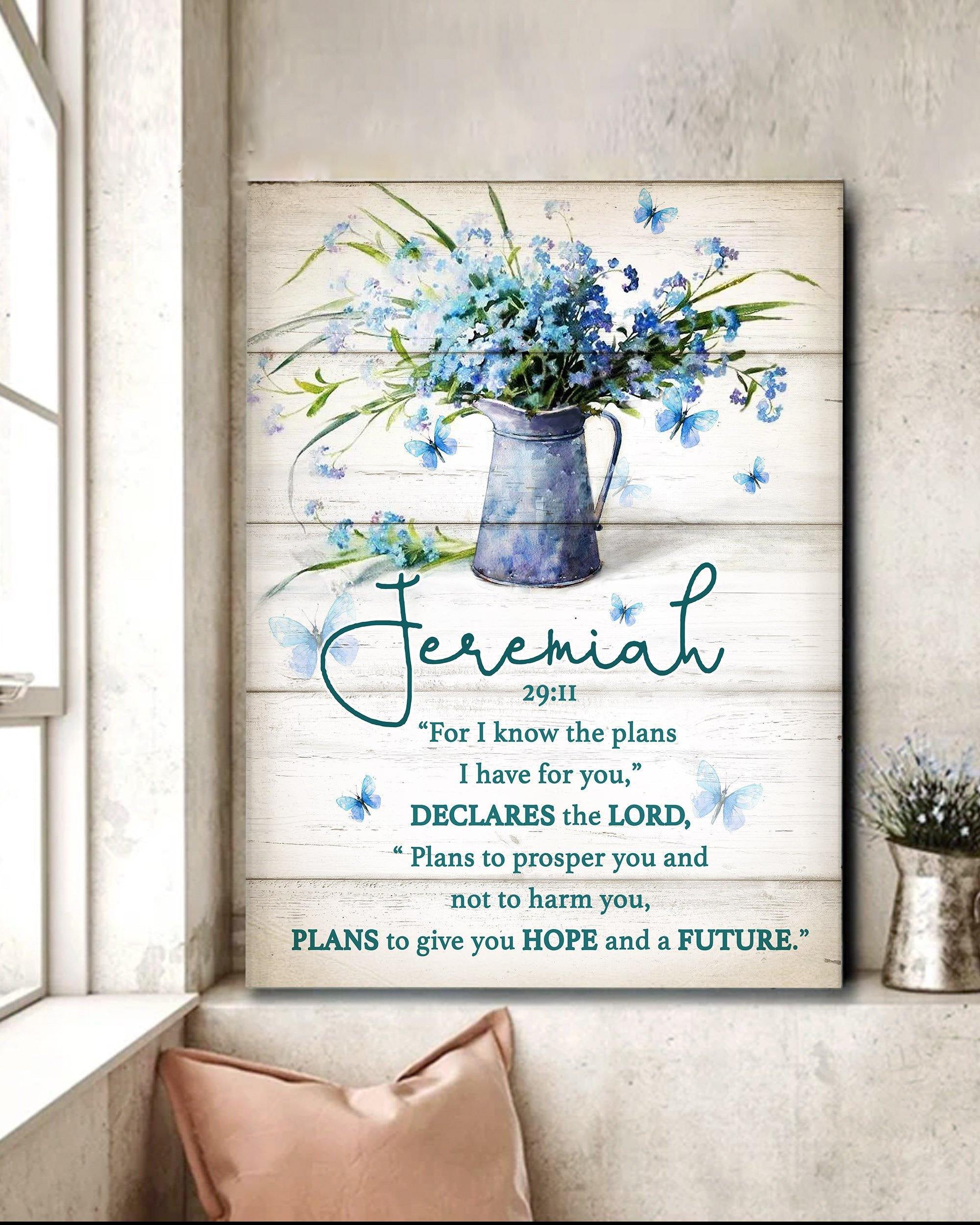 Top 3 Hippie Canvas Decor - Jeremiah Wall Art Canvas Blue Flower