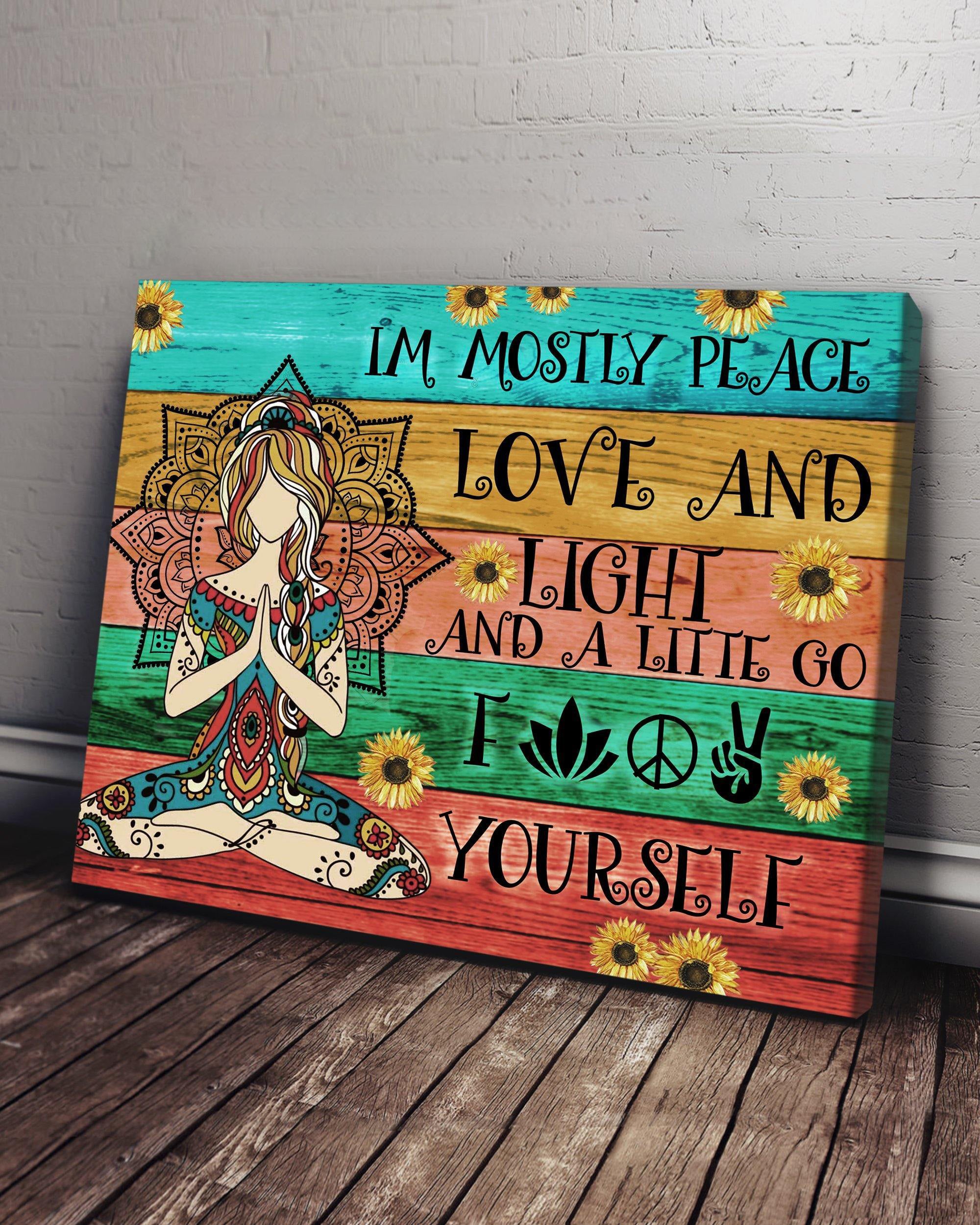 Top 3 Hippie Style Wall Art Canvas - Peace Love And Light