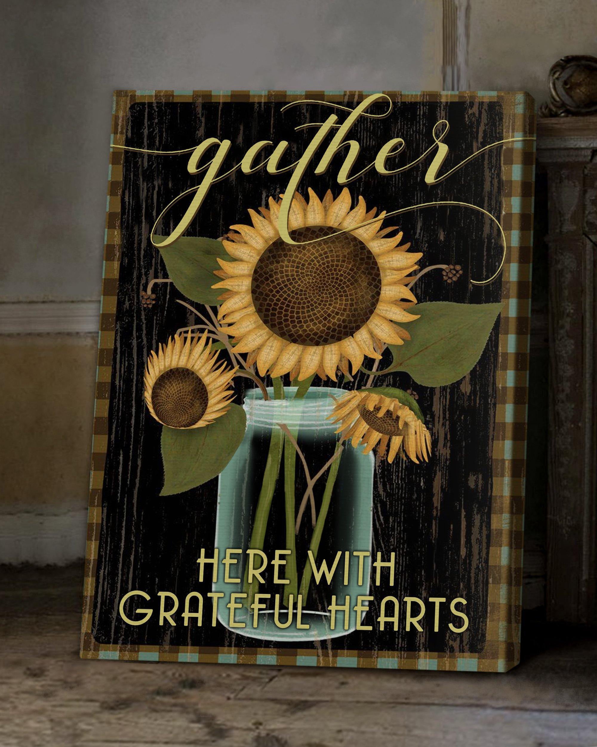 Top 3 Sunflower Canvas Decor - Gather Wall Art Canvas Family