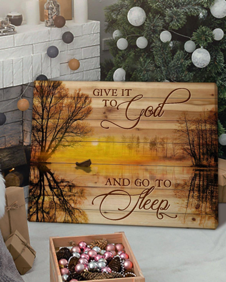 Top 3 Wilderness Canvas Decor - Give It To God Wall Art Canvas Brown Vintage Wood