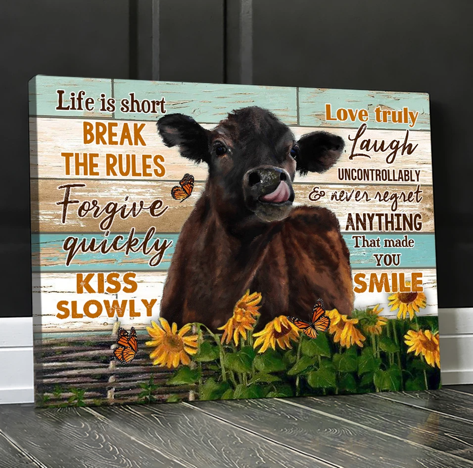 Top 5 Awesome Canvases Cow Wall Art Wall - Break The Rules