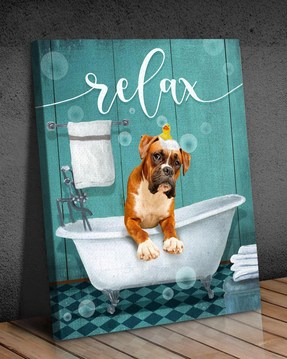 Top 5 Bathroom Decor Wall Art Canvas - Bathtub Relax Boxer Version