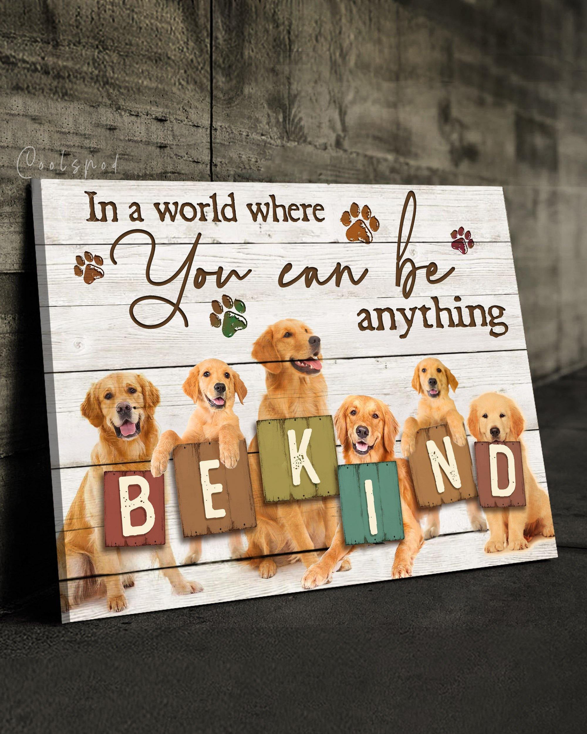 Top 5 Dog Wall Art Canvas - Bekind Golden Retriever Version