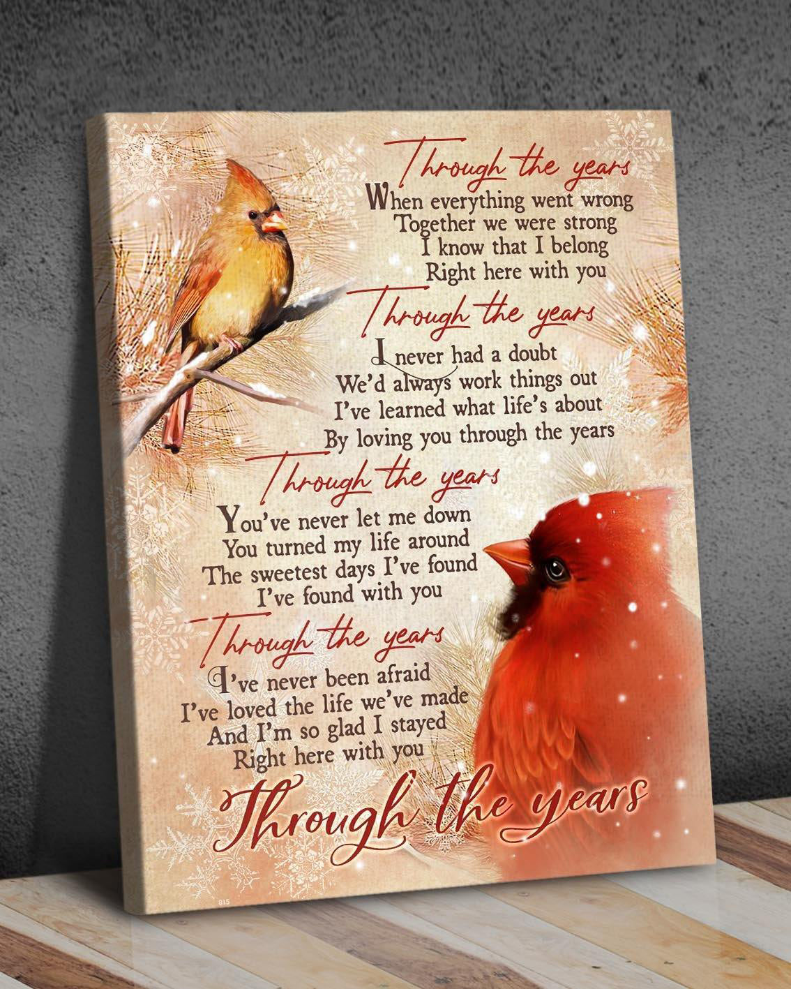 Top 5 Family Christmas Gift Wall Art Canvas - Through The Years Cardinals Version