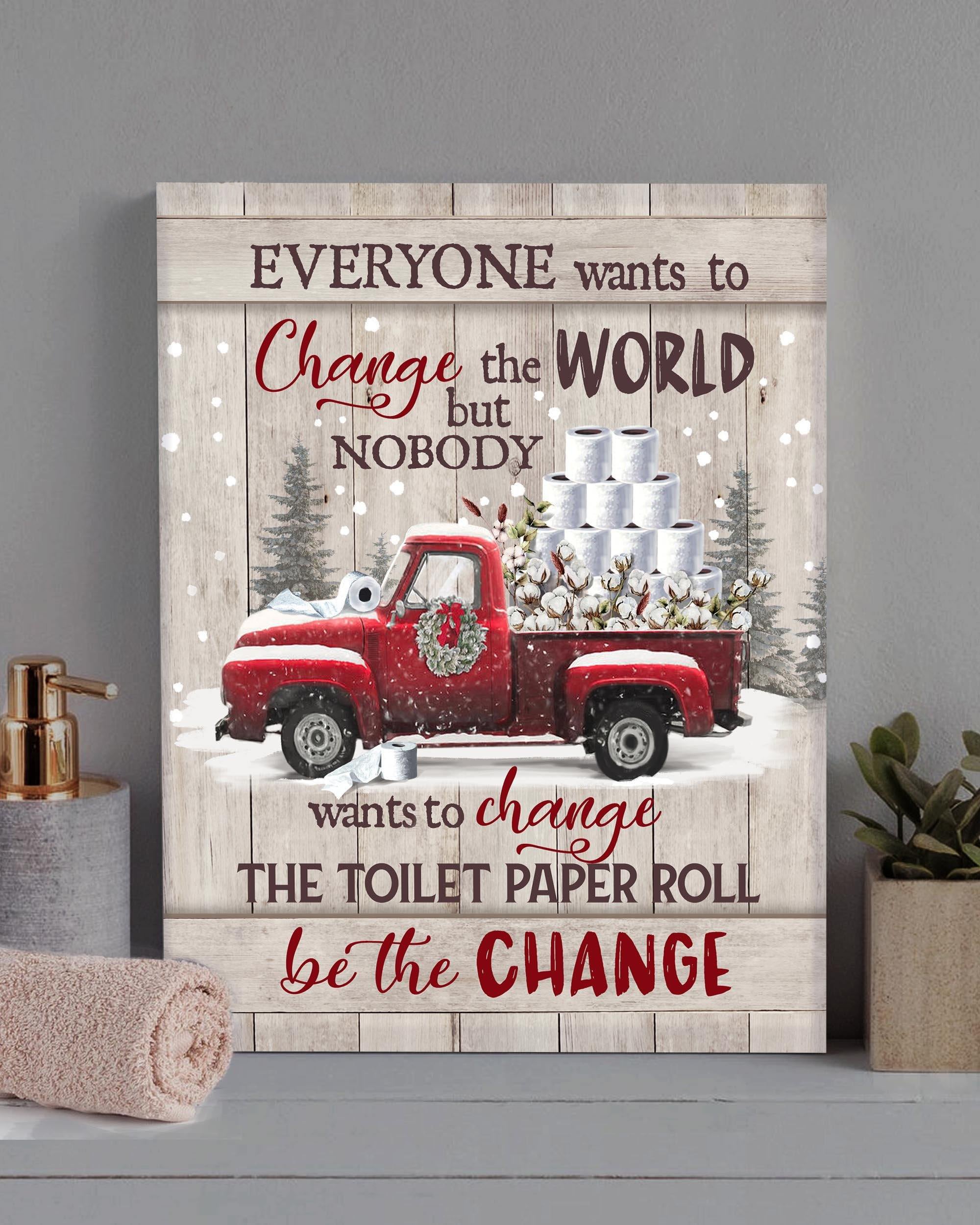 Top 5 Family Gift Bathroom Wall Art Canvas - Be The Change