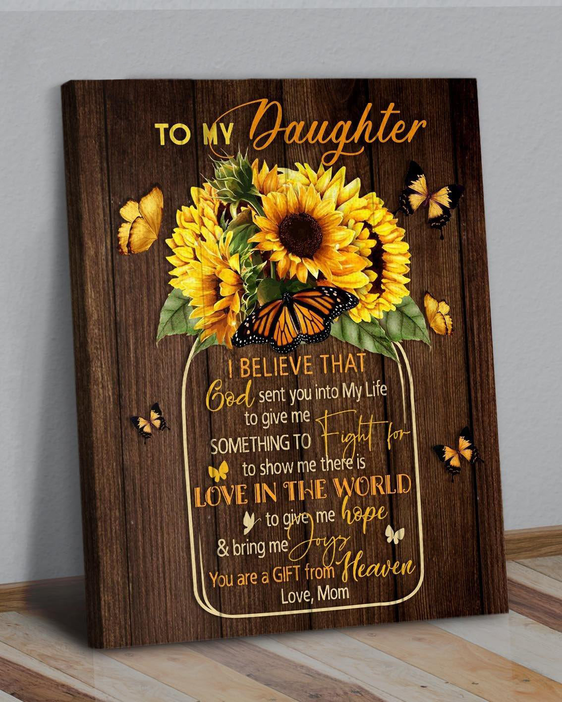 Top 5 Family Gift Wall Art Canvas - God Sent You Into My Life Daughter Version