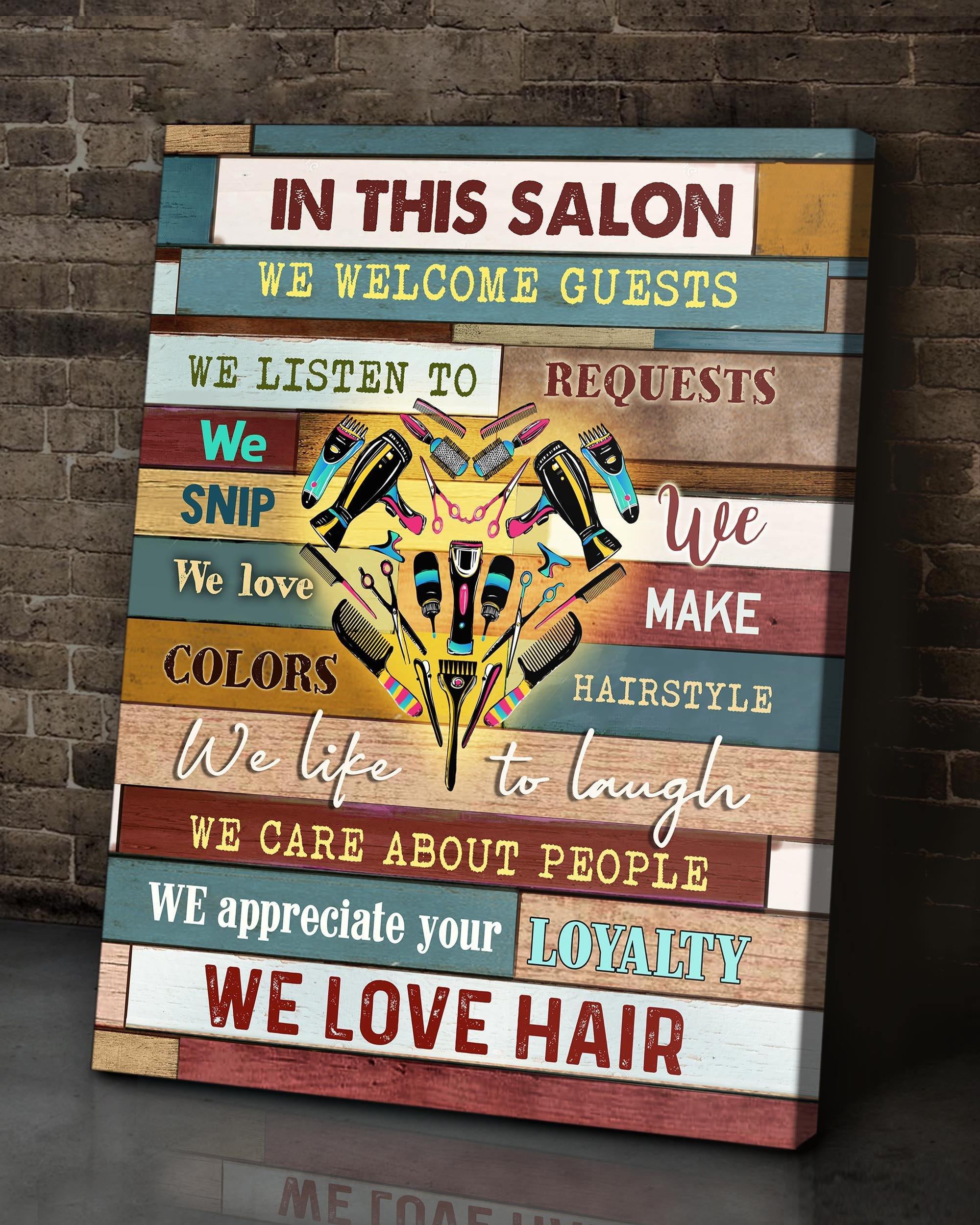 Top 5 Hair Salon Wall Art Canvas - In This Salon We Welcome Guests