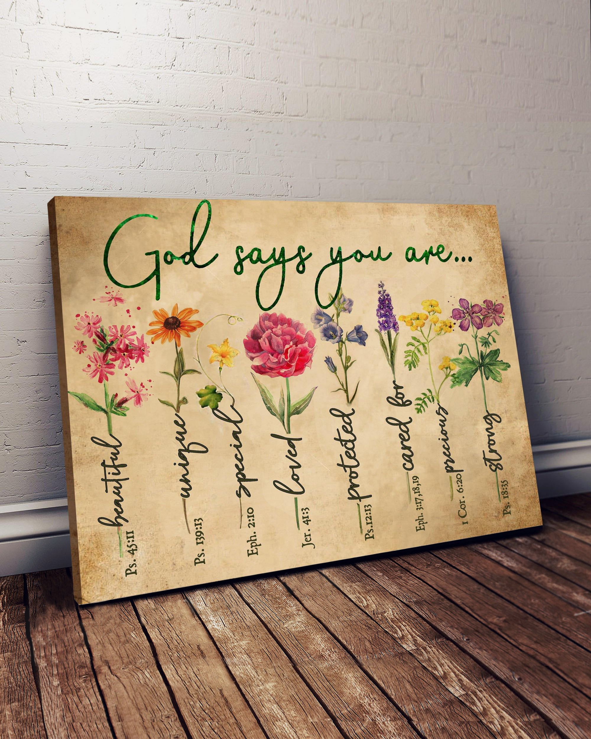 Top 5 Hippie Style Wall Art Canvas Decor - God Says You Are Colorful Flowers