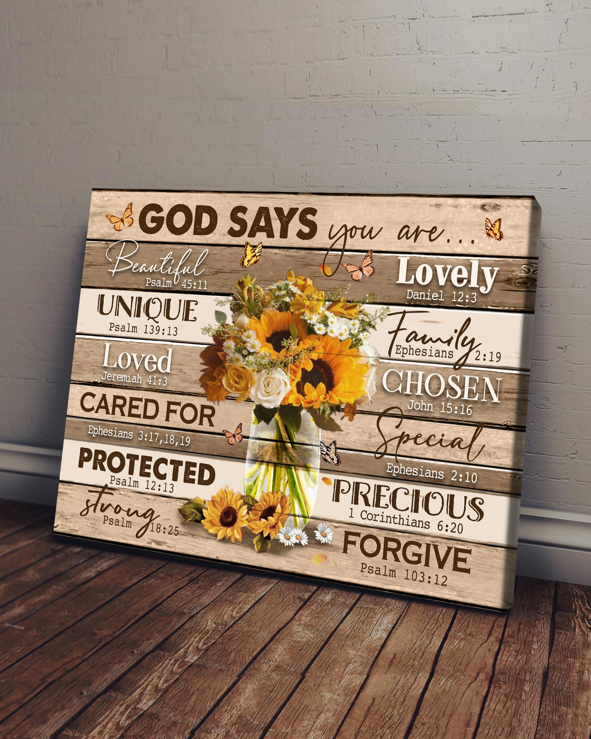 Top 5 Hippie Style Wall Art Canvas - God Says You Are Sunflowers Version