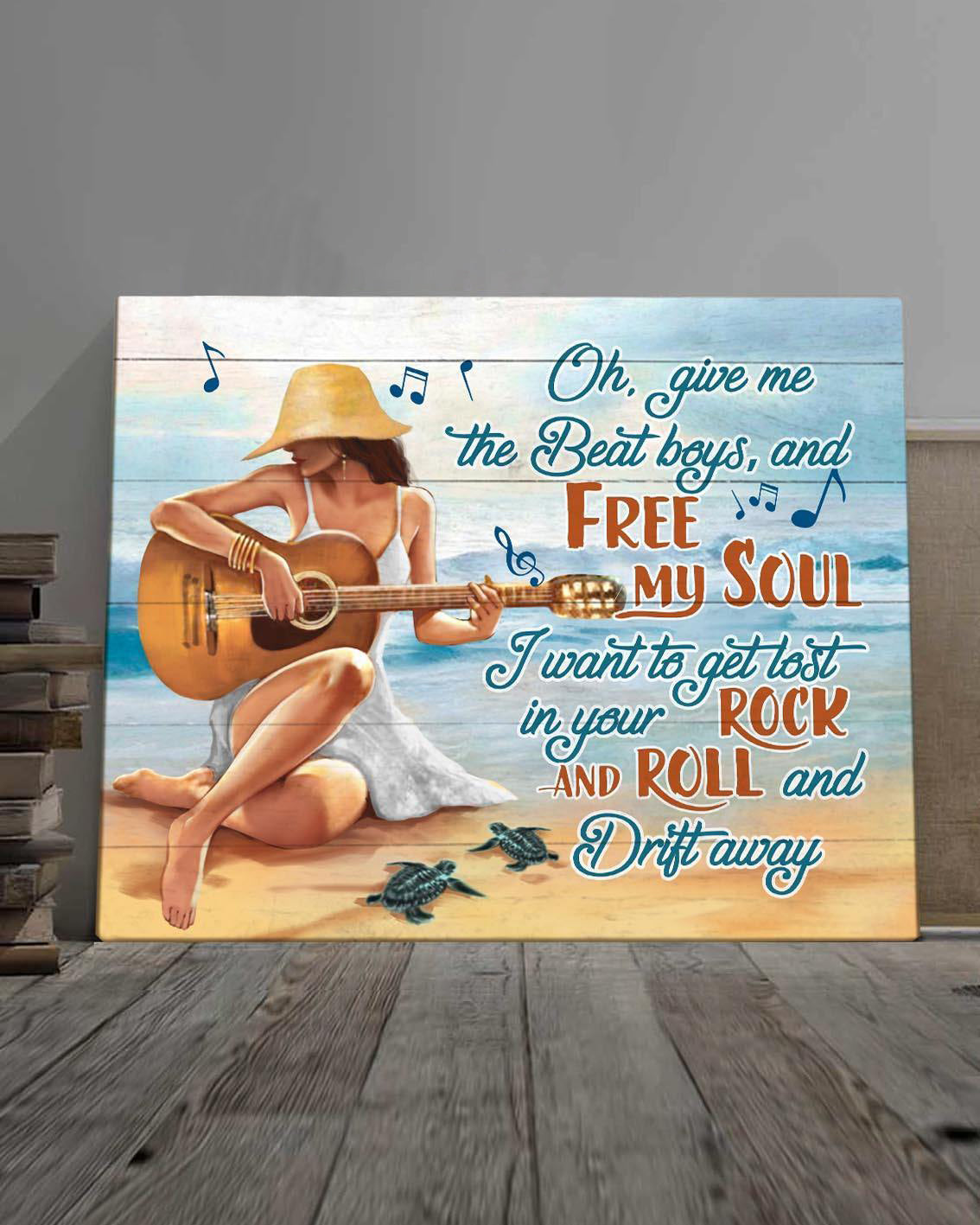 Top 5 Ocean Hippie Style Canvas - Free My Soul Girl On The Beach