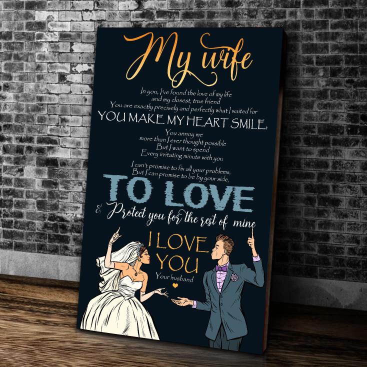 Valentines Day Gifts For Wife My Wife You Make My Heart Smile Canvas