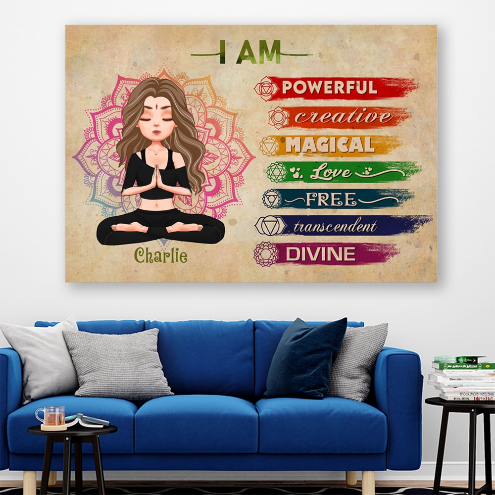 Yoga I Am Personalized Postercanvas Gift For Yoga Lovers