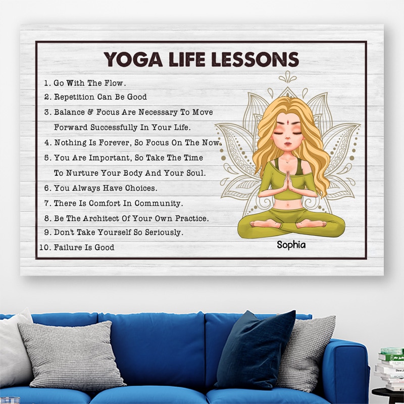 Yoga Life Lesson Personalized Canvas Poster Gift For Yoga Lovers Yoga Girl